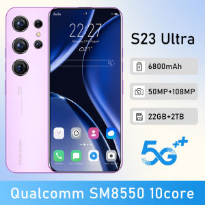 【สามารถ COD + พร้อม】 S23ของแท้5G S23Ultra 5G 7.3นิ้ว HD แบบเต็มหน้าจอ Hp แรม16G 1TGB รอม22GB RAM + 2TB ROM 108MP 50MP โทรศัพท์มือถือราคาถูก13.0 Android จดจำใบหน้าปลดล็อคโทรศัพท์มือถือ Qualcomm SM8550 6800Mah
