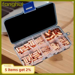 fanghui 125 250 414 578ชิ้นชุดขั้วต่อสายไฟแบบไม่หุ้มฉนวนชุดปลอกสายไฟชุดขั้วต่อแบบจีบทองแดง7ขนาด