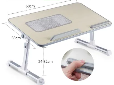 LARGE SIZE LAPTOP LAP DESK BED TRAY TABLE WITH FOLDABLE LEGS ANGLE AND HEIGHT ADJUSTABLE PORTABLE STAND FOR DESKTOP RISER NOTEBOOK PC OFFICE READING WRITING EATING SOFA COUCH FLOOR (60 BY 32 CM)
