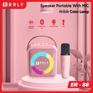 ERRLY Speaker Bluetooth Microphone ER-88 RGB LED 1 MIC Speker Karaoke KTV Nirkabel Wireless AUDIO EXTRA BASS ER88