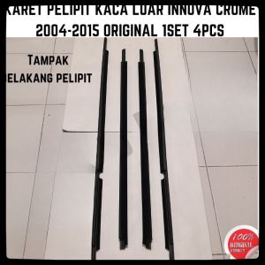 Innova CHROME 2004-2015 Outer Glass Pleated Rubber ORIGINAL 1SET 4PCS ORIGINAL Toyota Auto Parts