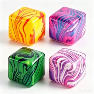 Novelty Colorful Cube Squishy Fidget Toy Stress Relief Squeeze Sensory Toy Cute Gift for Boys Girls