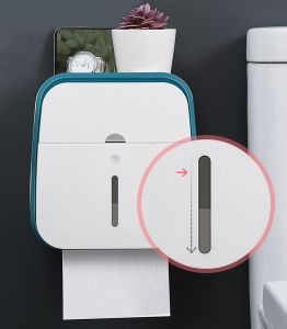 กล่องใส่ทิชชู่สำหรับห้องน้ำ กล่องทิชชู่ กล่องใส่กระดาษทิชชู่ติดผนัง ไม่ต้องเจาะผนัง