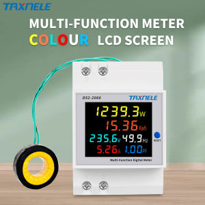 จอ AC 110V 220V 380V แรงดัน100A ตัววัดกระแสไฟฟ้าแรงแอคทีฟ KWH เครื่องวัดความถี่พลังงานไฟฟ้าโวลต์แอมป์