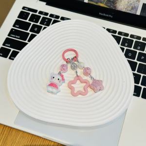 KT cat keychain student backpack cute pendant girls handbag accessory best friends small gift