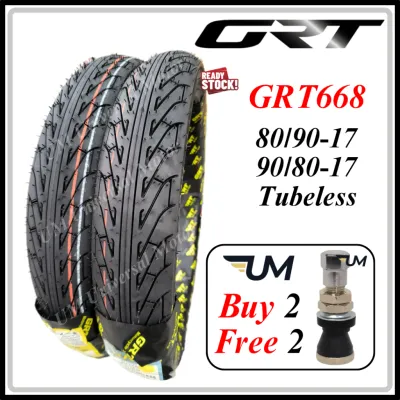 GRT GRT668 TYRE 17 TUBELESS 2024 BUNGA CORSA SPORT RAIN 70/90 80/90 90/80 120/70-17 TIRE TAYAR MOTOSIKAL 668 HUJAN MOTOR