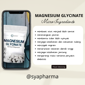 Magnesium Glycinate 450 mg Untuk Otot dan Tulang Insomnia Stress Hipertensi Jantung Diabetes