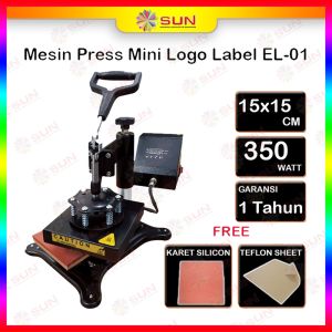 Mesin Press Mini 15x15 cm - untuk press kaos Logo Label Kerah Leher Inside Tag lengan Saku