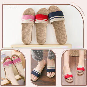 Vintage Linen Rattan Slippers Open Toe Deodorant and Sweat-Absorbing Couple Slippers Soft Bottom Non-Slip Summer Beach Slippers Slippers With Open Toes Shoe Slippers Slippers Sandals - Lazada