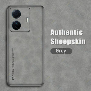 Jingsanc Leather Casing For VIVO T1 5G Case Luxury Sheepskin Silicone Soft TPU Phone Casing Simple Shockproof All-inclusive lens Back Cover