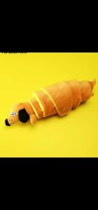 2026 Squeaky Croissant Dachshund Plush Toy Chew-Resistant Imitation Plush PuppyToy Tug Toy ForInteractive Play Great Gift