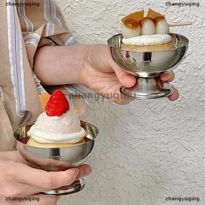 [COD] zhangyuqing Ice Cream Cups Salad Bowl Stainless Steel Bowl Dessert Fruit Plate Snack Dish Party Supplies