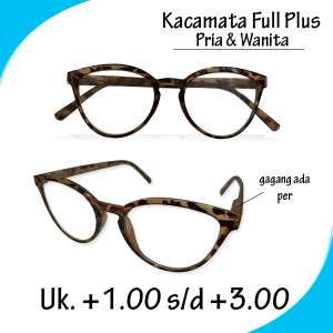 TERBARU!! Kacamata Lensa Plus Rabun Dekat Model Cat Eye Frame Leopard Tersedia Ukuran +1.00 sampai +3.00 Kacamata Full Plus
