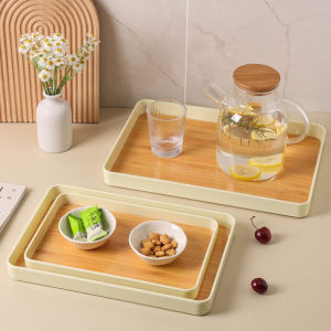 Soulase Thickened tray for household teacups water cups tea trays fruit tray imitation wood grain