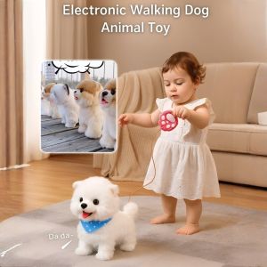 Dog Doll Plush Electric Puppy Childrens Toy Simulation Can Walk and Bark Voice Baby Boy and Girl Gift电动狗狗玩偶