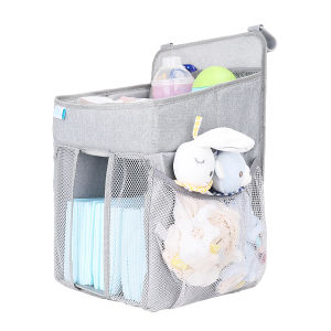 Orzbow Portable Baby Crib Organizer Hanging Diaper Organization Storage for Baby Essentials Hang on Crib Changing Table or Wall
