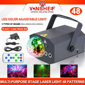 Disco ball light and Party laser light Bar light LED Colorful Adjustable 72 Patterns Lampu Disco Ikut musik/bilik club