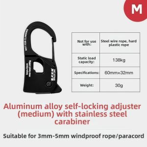 UNDATA Hợp nhôm Dụng cụ căng dây lều 2-10mm Thép không gỉ Dụng cụ siết bạt Chất lượng cao Chống trơn trượt Bộ điều chỉnh dây tự khóa Dụng cụ ngoài trời