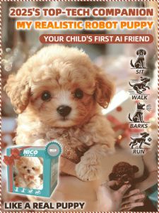 🐾🐾【Lifelike AI Companion】My Realistic Robot Puppy/AI Interactive Smart Pet/Soft Hair plush Doll Puppy/Responsive Barking Tail Wagging/Childs Gift机器狗玩具