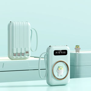 20000mAh Power Bank with LED Flashlight Charging Power bank Built in 4 CablesDigital Powerbank Portable External Batter