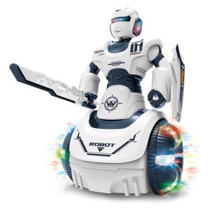 Robot chiến đấu Power chạy pin  rô bốt đấu kiếm khiên bánh xe quay di chuyển đổi hướng nhện remote từ xa halloween