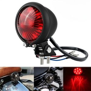 8 LED 12V Retro Motorcycle LED Tail Light Rear Brake Stop Lamp Round Smoke Tail Light For Chopper Cafe Racer Cruiser