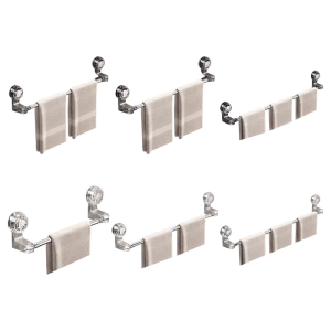 Adjustable Length Plastic Suction Cup Towel Rack Plastic for Wall Easy installs Expandable Storage for Bathroom Kitchen