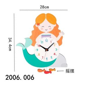 Sacesr Cartoon Car Dynamic Swing Clock Childrens Room Decorative Painting Mute Wall Hanging Clock Watch Home Decoration Wholesale X2Z8B