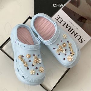 รองเท้าหัวโต แฟชั่น พร้อมตัวติด แบรนด์แท้ Sunbalee ส้นตึก ส้นหนา 8-9 ซม. รองเท้าผู้หญิง รองเท้าแตะ SUN8694-PASTEL