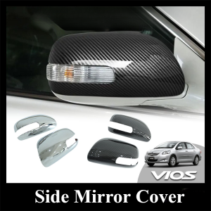 Toyota Vios (2nd Gen) 2007-2012 XP90 NCP93 Side Mirror Cover Carbon Chrome Cover Rearview Mirror Wing Cover