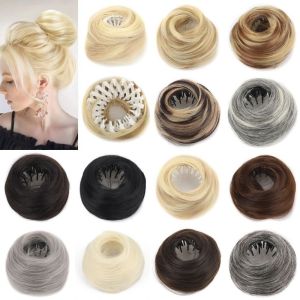 ANANAA Sợi chịu nhiệt Tóc giả búi rối Phong cách lộn xộn Tự nhiên mềm mại Tóc giả búi tổng hợp Tổng hợp Hình dạng tổ chim Nụ hoa tóc xoăn Phụ nữ