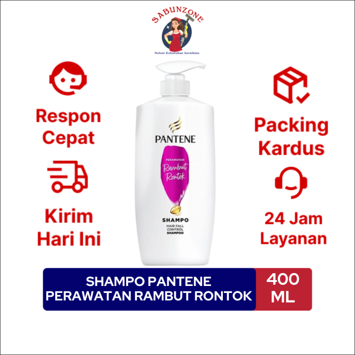 Shampo Pantene Perawatan Rambut Rontok Hair Fall 400 ml Sampo Pink
