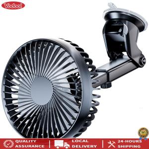 [New] 12V/24V Car Cooling Fan 360 Degree Adjustable Suction Cup Windshield Desk Fan 3 Speeds Auto Cooler Car Dashboard Fan