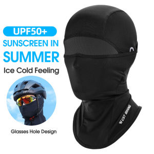 WEST BIKING Cycling Full Face Mask Summer Anti-UV lce Silk Tube Mask For Bike For Motorcycle Balaclava Mask Bicycle Helmet Liner Sport Caps Washable Mask
