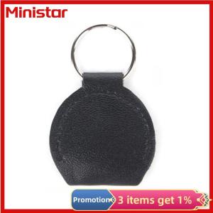 Ministar 1 Pcs Guitar Picks Holder Case Black Faux Leather Keychain Plectrum Cases Bag