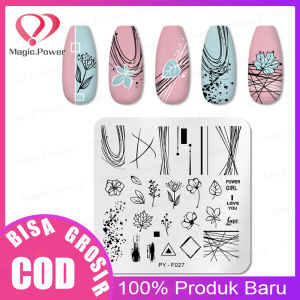 Nail Stamp Set Template/Manicure Transfer Template Stencil Motif Geometri Stempel Kuku Nail Stamp Nail Plate Tulisan Untuk Nail Art