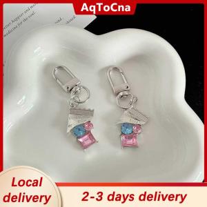 [COD] AqToCna Ship within 24 hours Y2K Silver Color Metal Butterfly Keychain Sweet Cool Cherry Keyring Girls Fashion Bag Pendant Backpack Hanging Decoration