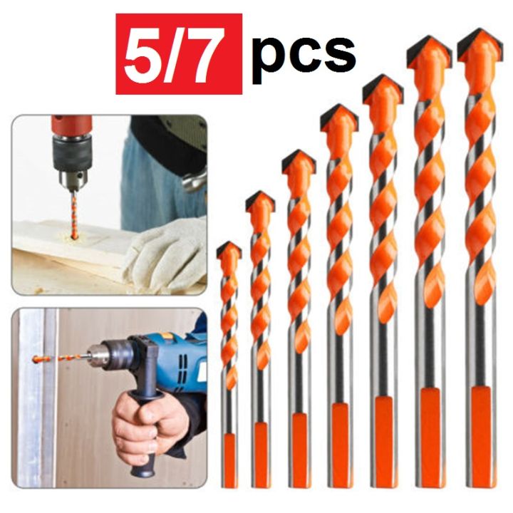 Multi Purpose Drill Set 5 Pcs 7 Pcs Mata Bor Bor Besi Kayu Beton ...