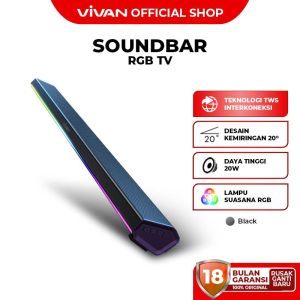 VIVAN Bluetooth Soundbar TV Super Bass RGB LED Lampu TWS Interkoneksi BT 5.4 S2 Garansi 12 Bulan
