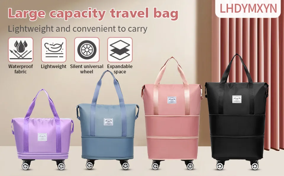 Foldable Travel Bag Expandable Rolling Duffle Bag with Wheels