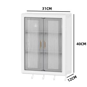 Wall mounted bathroom storage rack non perforated wall mounted storage box waterproof cosmetics storage cabinet