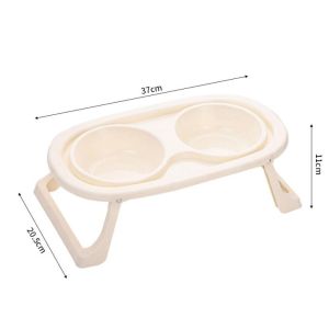 SKISOPGO Stainless Steel Dog Bowl Foldable Cute Cat Bowl Double Bowl Leak-Proof Pet Bowl Cat And Dog Feeding Bowl