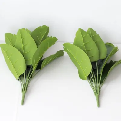 Daun Pisang Plastik Tanaman Hias Talas Artificial Tanpa Pot Besar 12-18 Cabang