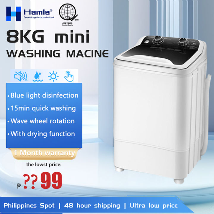 Hamle 8kg Automatic Washing Machine Household Mini Dryer