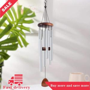 [COD] 26 inch nhôm ống gió Chimes lớn ngoài trời Vườn chuông với gỗ treo Tag cho ban công hành lang trang trí