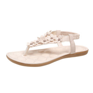 [Free Shipping] Bohemian Casual Floral Flat Sandals For Women Fashionable Flip-Flop WomenS Shoes