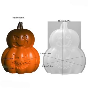 BAGUO Tự làm Khuôn trang trí Halloween Đa năng Silicone Khuôn làm nến Bí ngô Chống dính Khuôn thạch cao nhựa epoxy Đồ trang trí nhà cửa