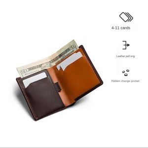 Bellroy Anti-Theft Swiping Leather Wallet Australia Note Sleeve Minimalist Mens Ultra-Thin Short Wallet Leather Card Holder Bag