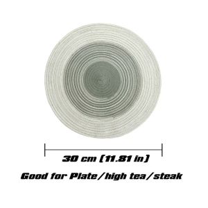 1Piece 30cm Gradient Placemats For Dining Table Heat-Resistant Round Design Washable Anti-Slip  Coffee coaster Home Decoration