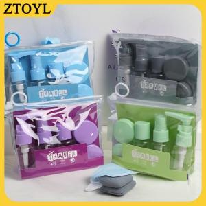 ZTOYL  6 Pcs Du Lịch Chai Set Rò Rỉ Bằng Chứng Loại Báo Chí Bơm Lại Container Cho Mỹ Phẩm Kem Dưỡng Da Kem Lỏng Đồ Trong Nhà Tắm Lưu Trữ